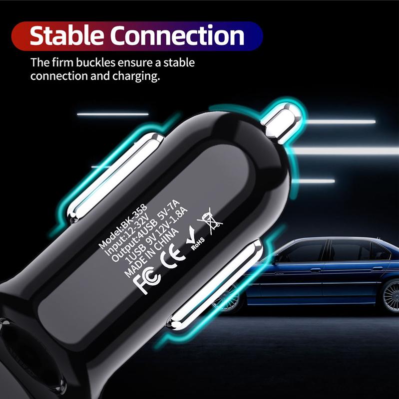 4 Ports USB Car Charger Fast Charging
