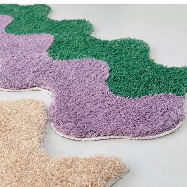Abstract Color Block Rug made of Cotton-Polyester