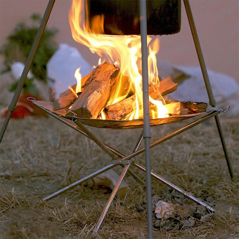 Outdoor foldable fire pit rack