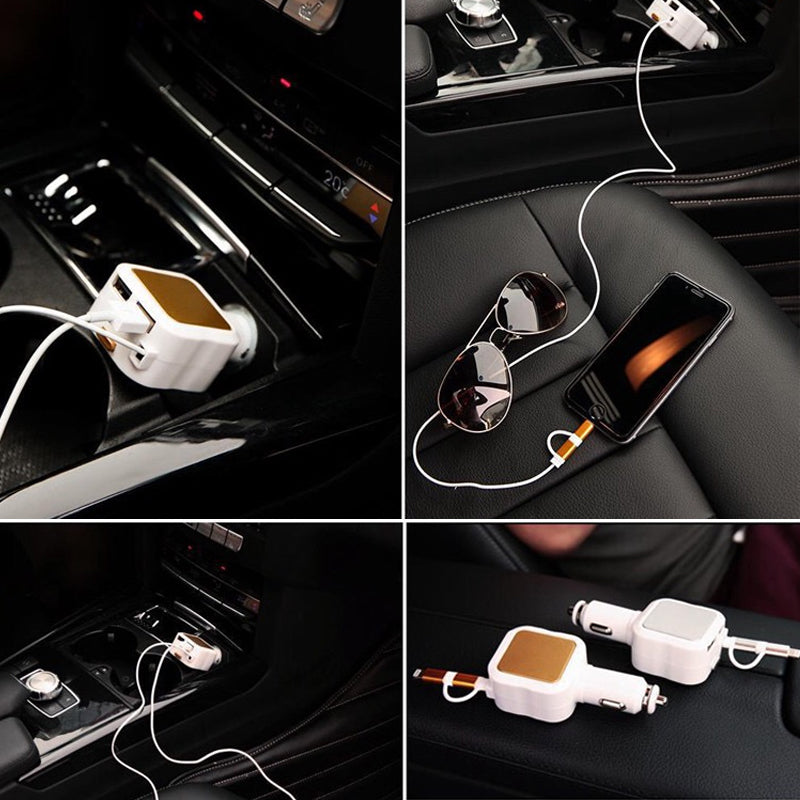 Ciaovie Car Charger Multi with Retractable Charging Cable