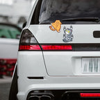 Cute Cat Cartoon Car Sticker