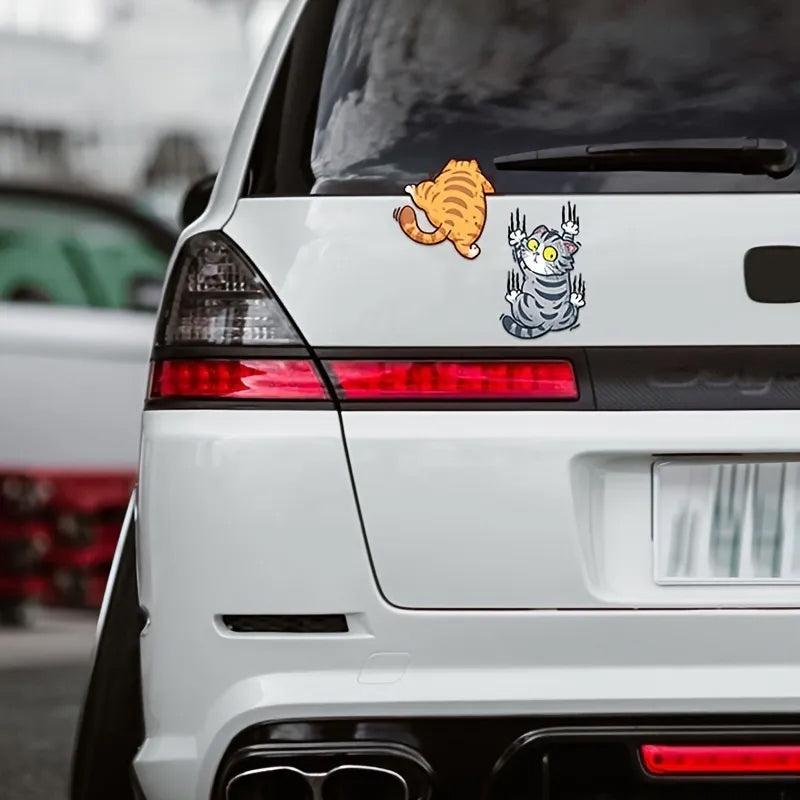 Cute Cat Cartoon Car Sticker