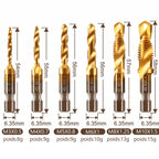 Set of 6 metric tap drill bits