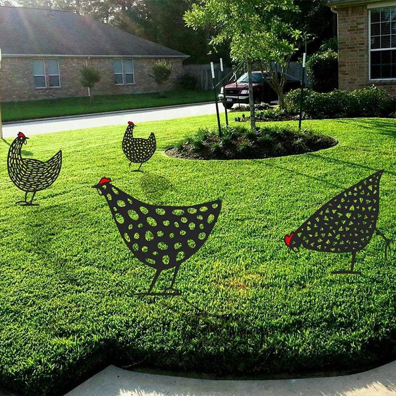 Simulated Chicken Ornament for the Garden