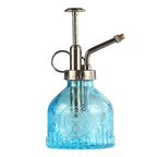 Embossed glass bottle with metal nozzle – Plant sprayer for flower watering in vintage design