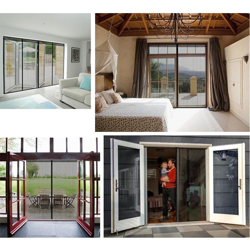 Magnetic Fly Screen Door with Continuous Hook and Loop Fastener