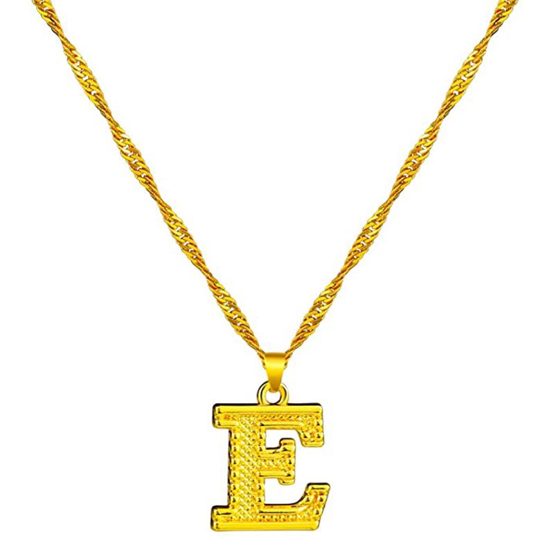18K gold-plated initial letter necklace