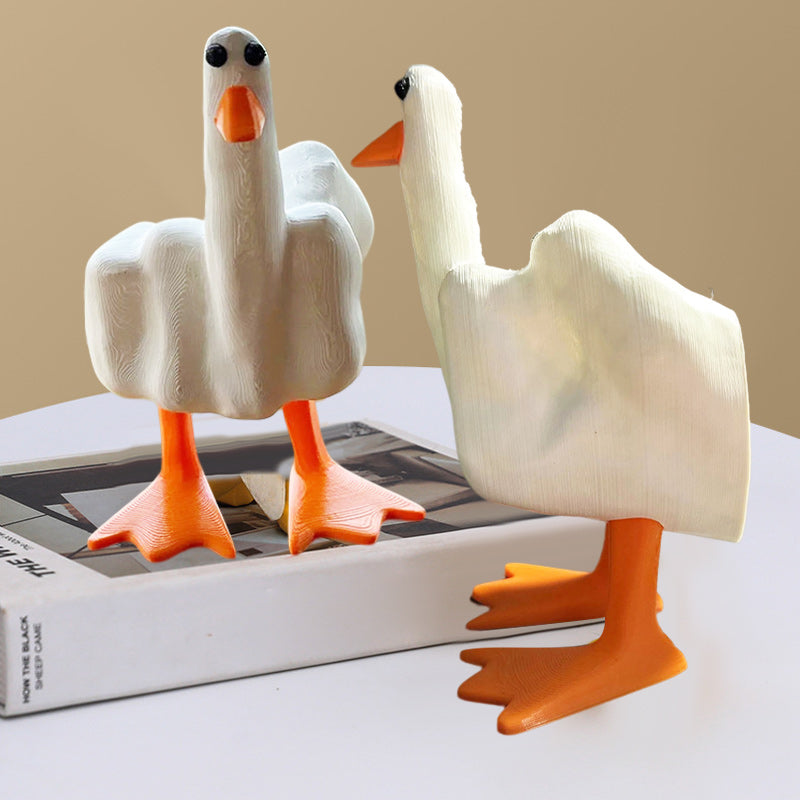 Duck ornament in the shape of the middle finger