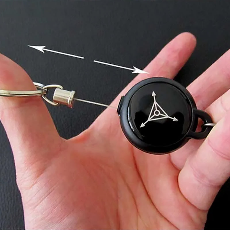Keychain with retractable wire cable