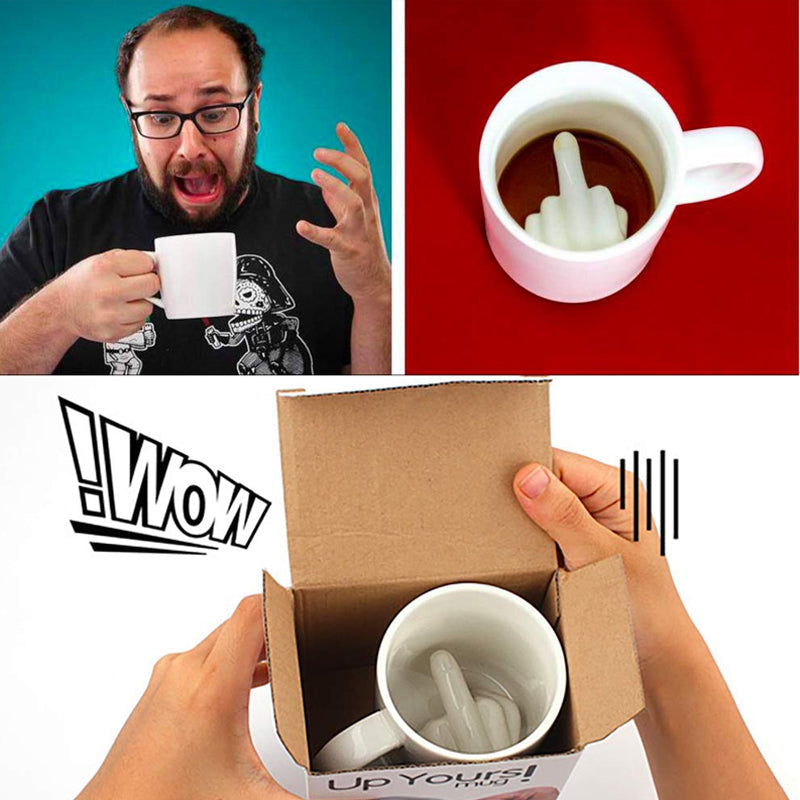 Personalized ceramic long finger cup