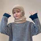Kids Winter Fleece Scarf Suit Knit Hat