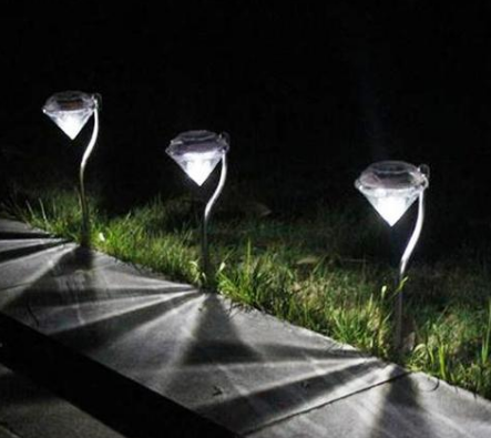 Solar Garden Light in Diamond Shape – LED Lamps for Outdoor Decoration and Lighting