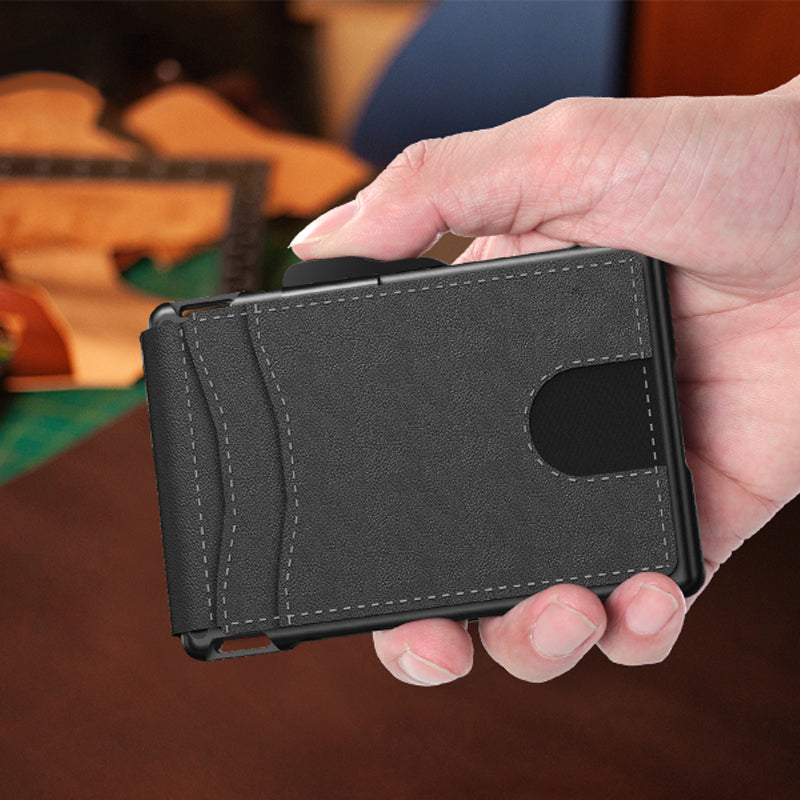 Men's Business Style PU Leather Card Slots for AirTag
