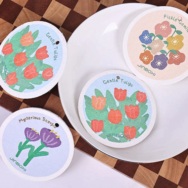 Kitchen flower print wood pulp cotton cloth