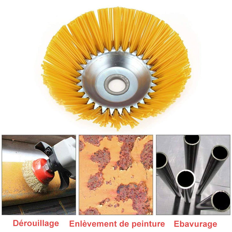Nylon weed brush for lawn mower