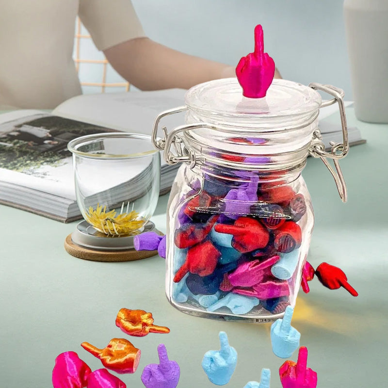 Glass with Middle Fingers