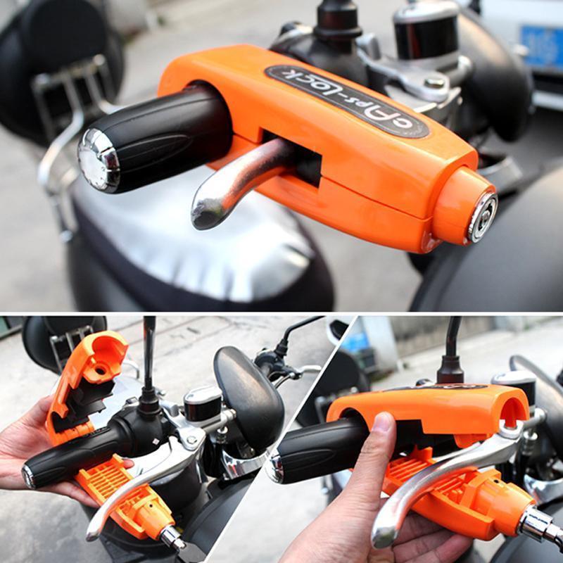 Universal anti-theft lock for motorcycle scooter handle grip