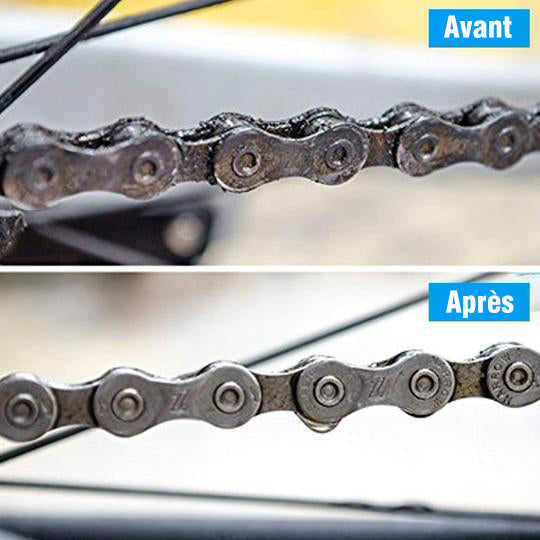 Tool for cleaning the bicycle chain