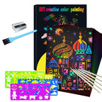 Magical scratch card set with rainbow colors