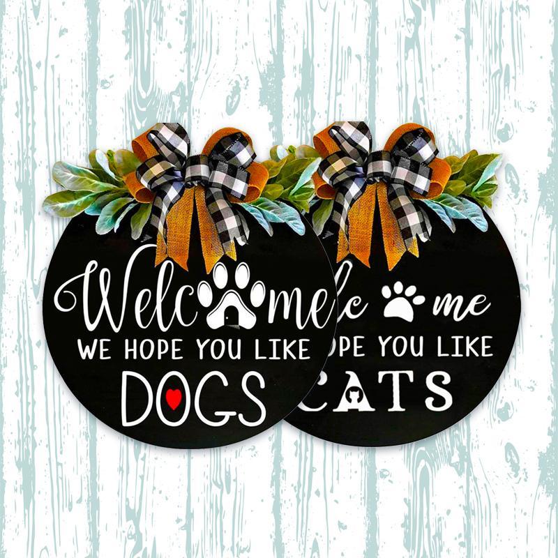 Wood Welcome Sign with Animals