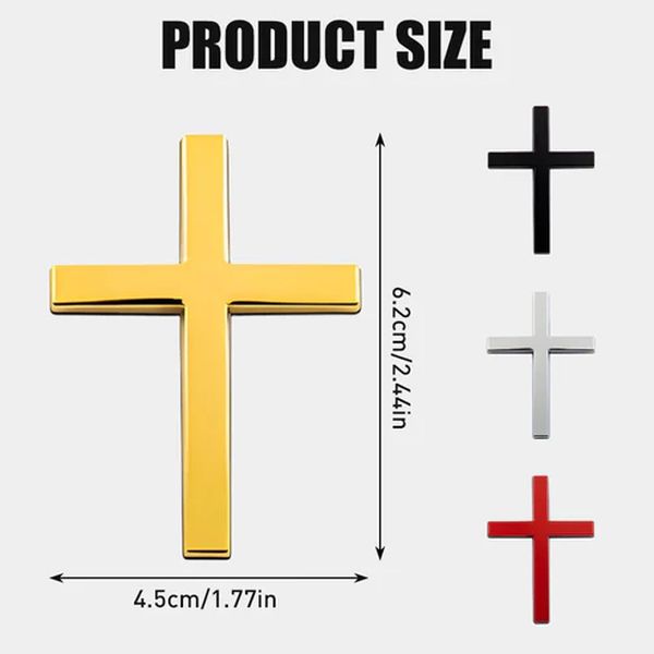 ️ 3D Cross Metal Jesus Christ Cross Badge StickerCar Anti-Scratch Sticker