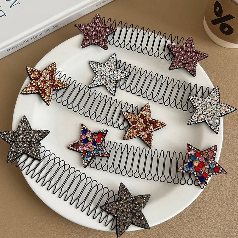 Rhinestone Star Hair Comb Set (5 pieces)