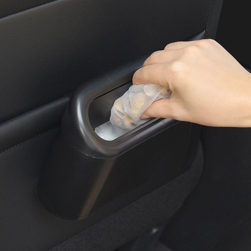 Car door hanging trash can