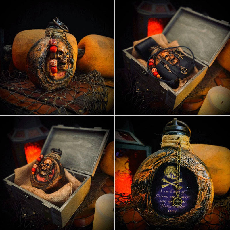 Skull Pirate Rum Bottle made of Resin