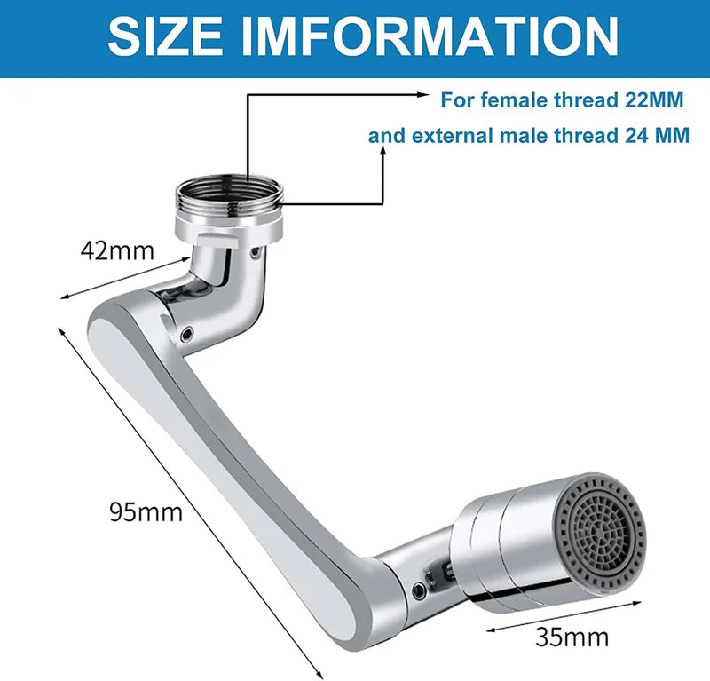 Universal 1080° Swiveling Robot Arm Swivel Extension Faucet Aerator