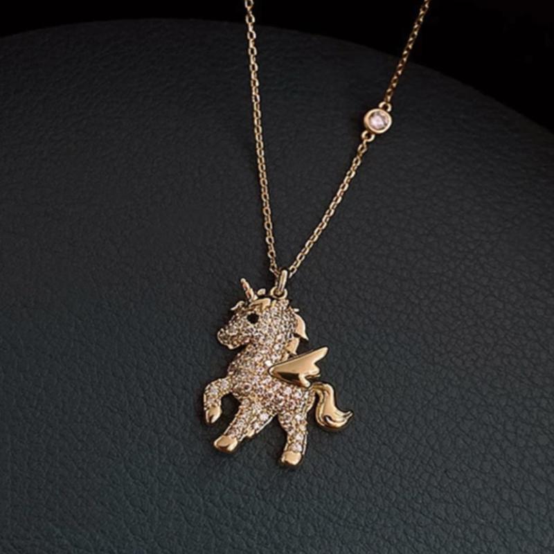 Beautiful Angel Horse Pendant Necklace
