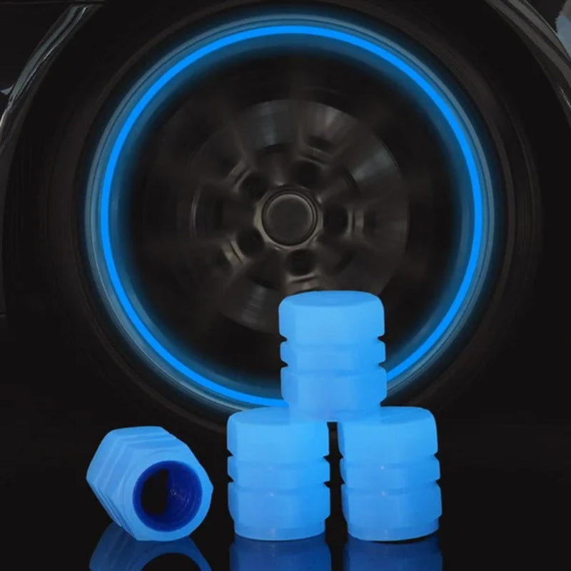Universal fluorescent tire valve caps (4 PCS/Set)