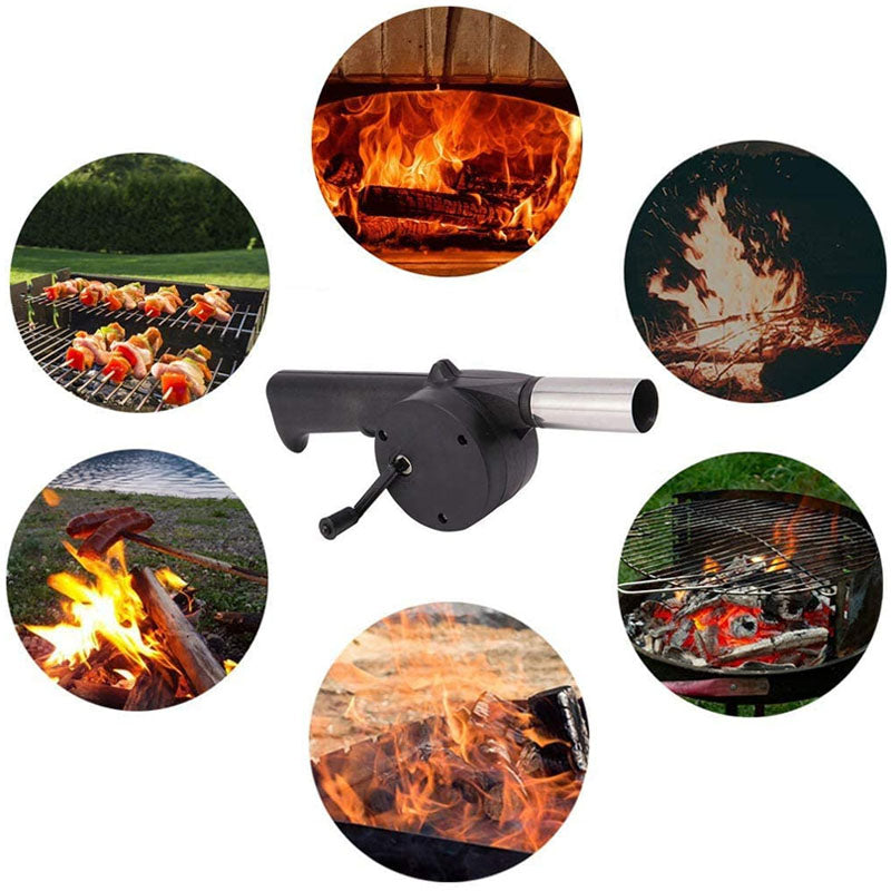 Portable hand blower for grilling