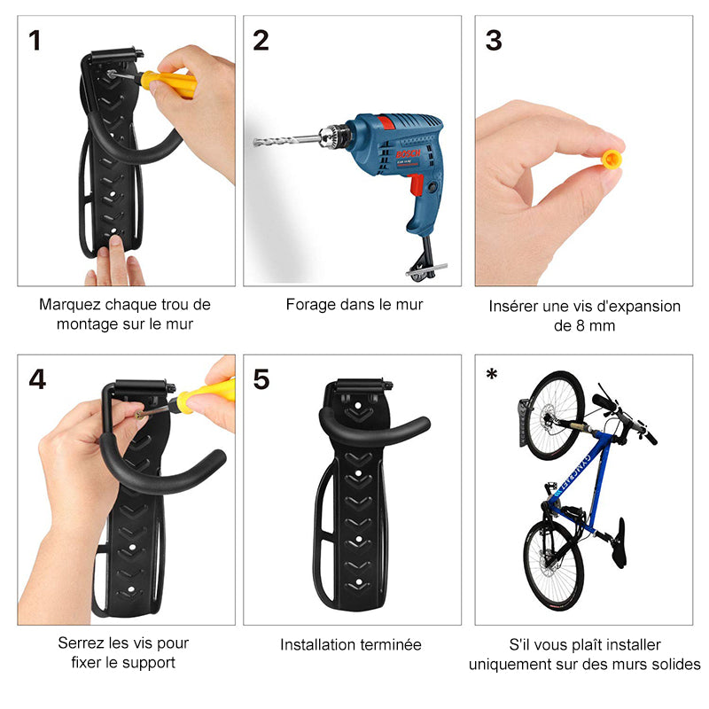 Support for bike carrier adjustable wall mounting