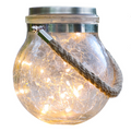 Solar LED Lantern in Glass – Decorative Garden Lighting with Wire Lights and Carry Handle