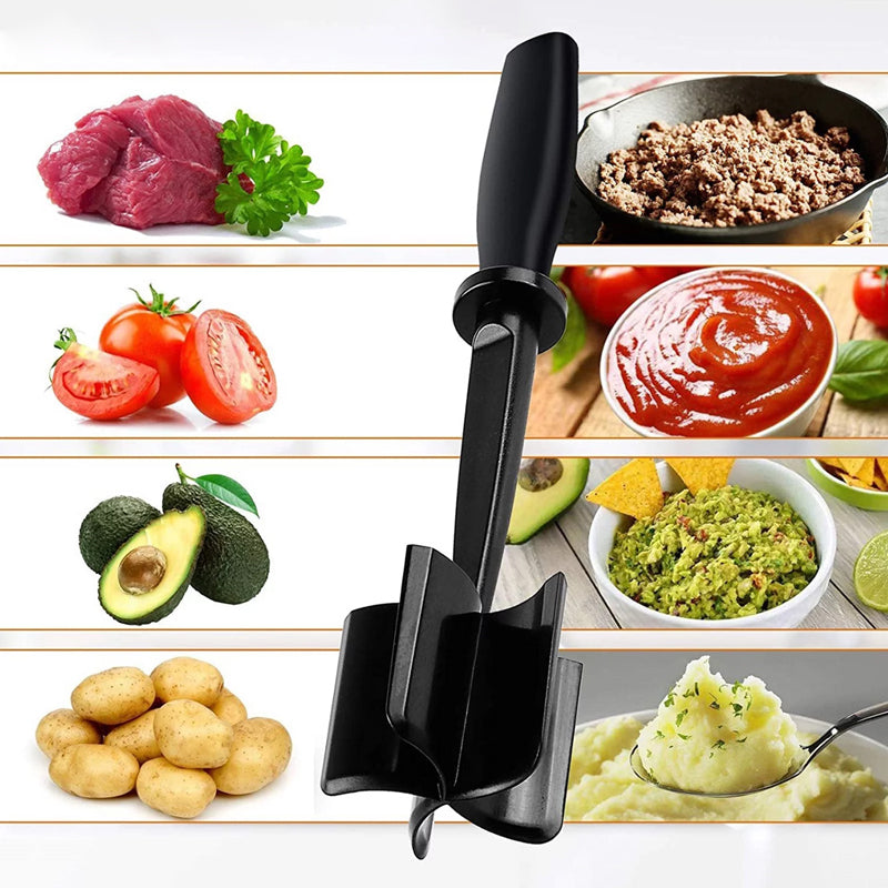 Multifunctional heat-resistant meat masher