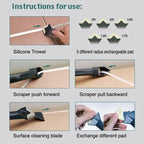 Silicone Caulking Tool Set, 3-Piece Scraper Kit