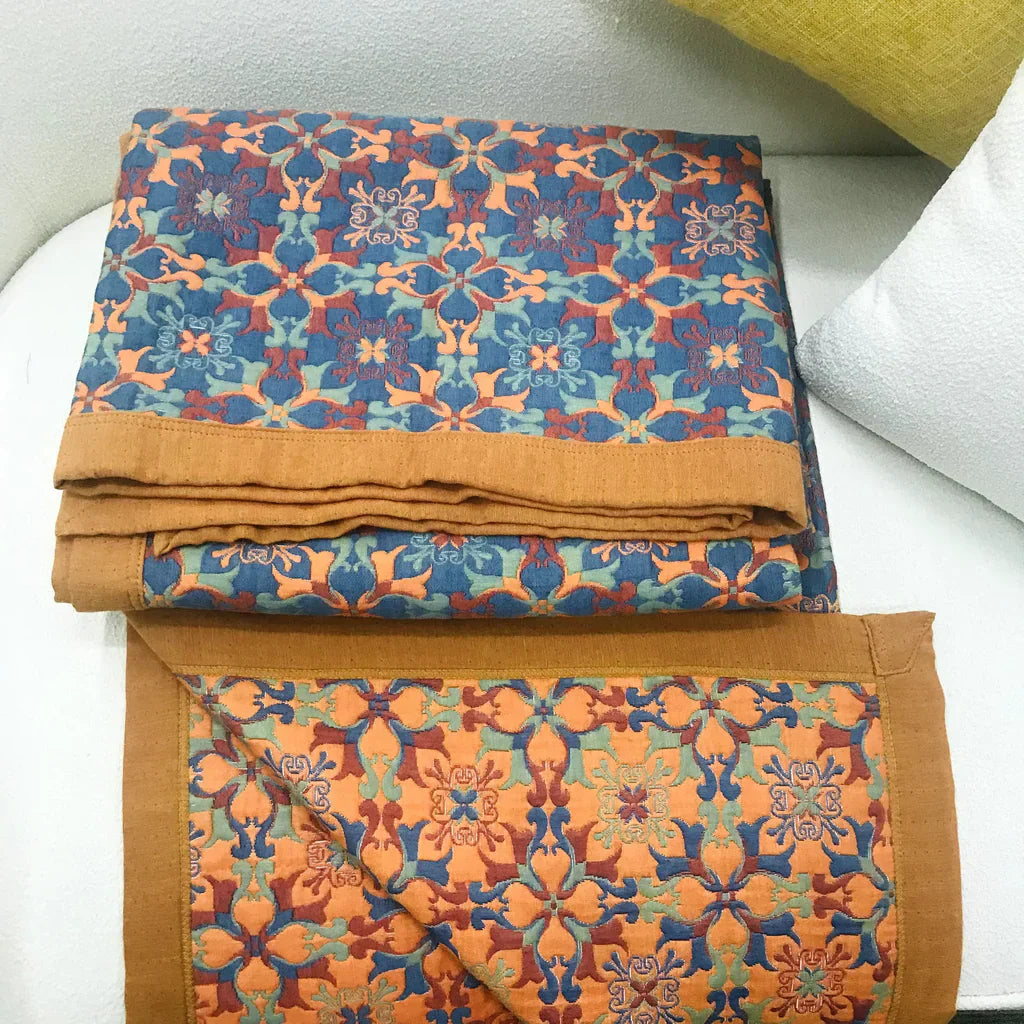 & Blue Pattern Six-layer Cotton Quilt - TerraLoom