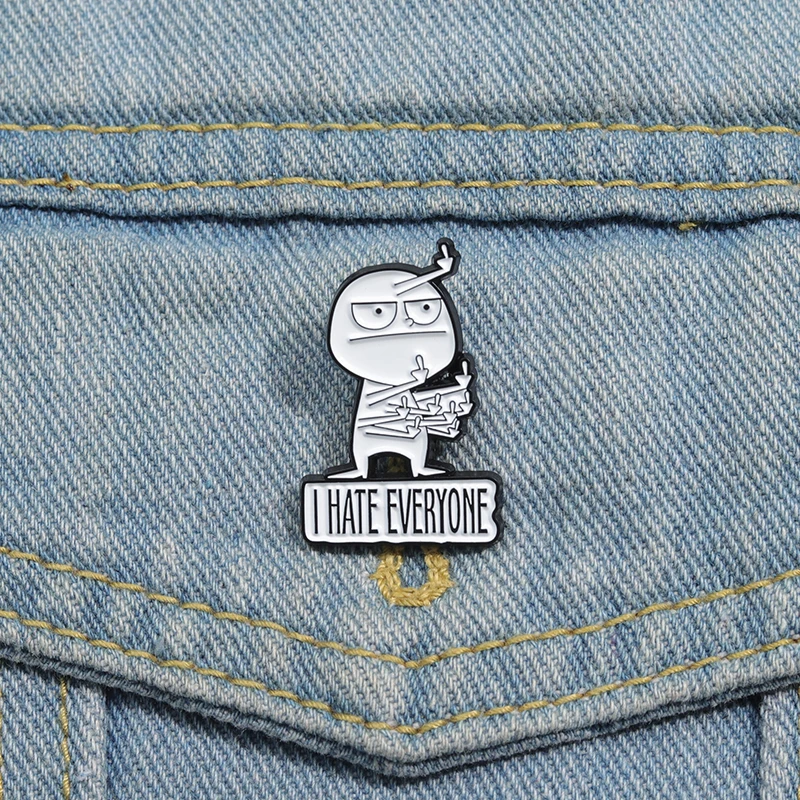 I HATE ALL funny brooch