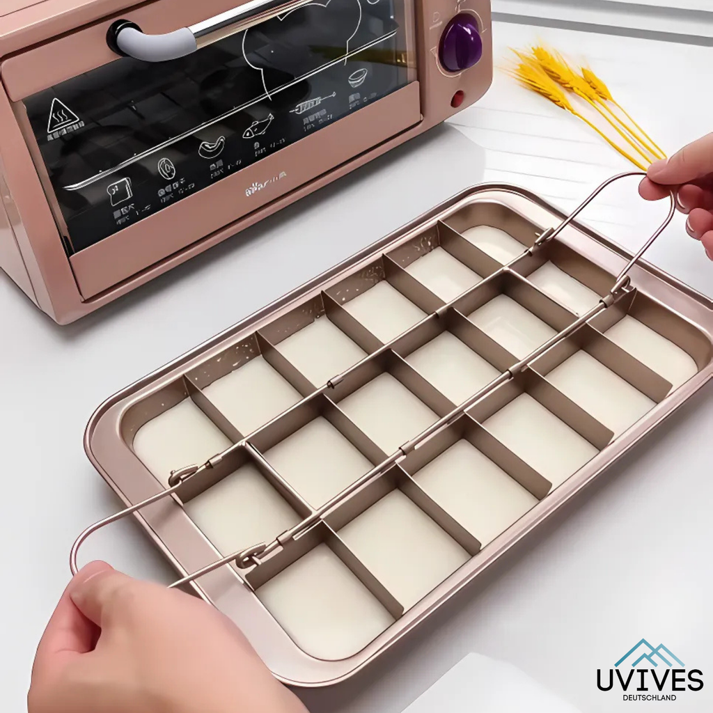 Non-Stick Baking Pan with Divider | 18 Perfect Portions | Even Heat Distribution | CookieCraft