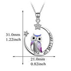 Never give up owl necklace