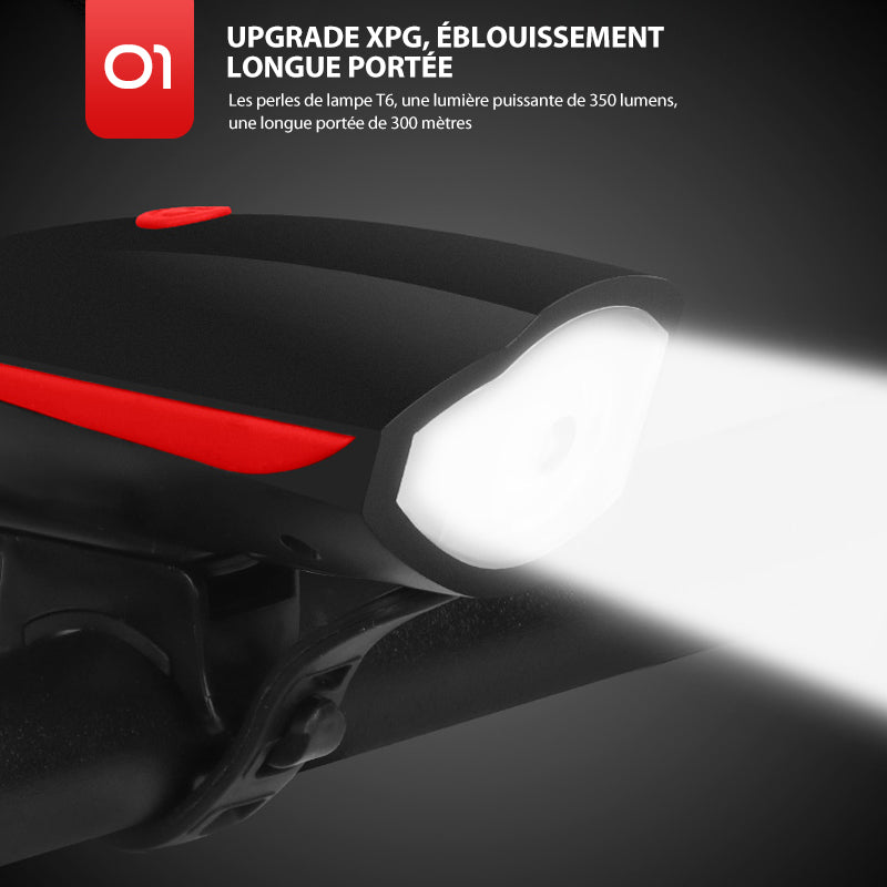 USB-rechargeable mountain bike headlight