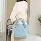 Waterproof Nylon Crossbody Bag with 7 Pockets and Adjustable Shoulder Strap