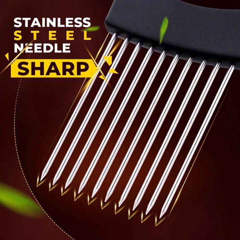 Stainless Steel Onion Cutter Holder, Food Slicers Assistant Tomato Slicer Holder