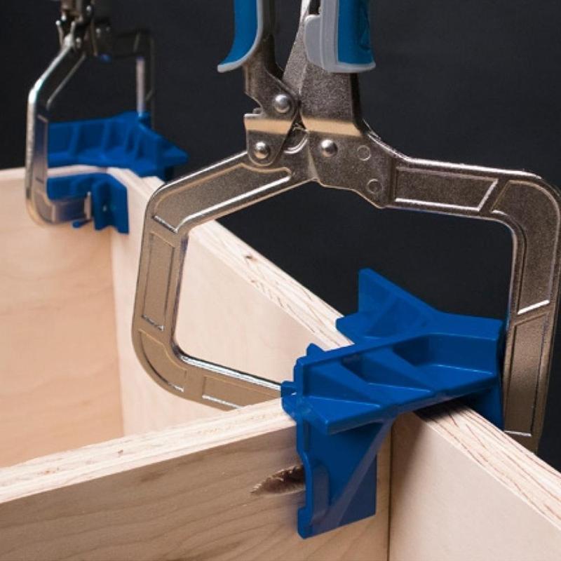 90-degree corner clamp and "T" support