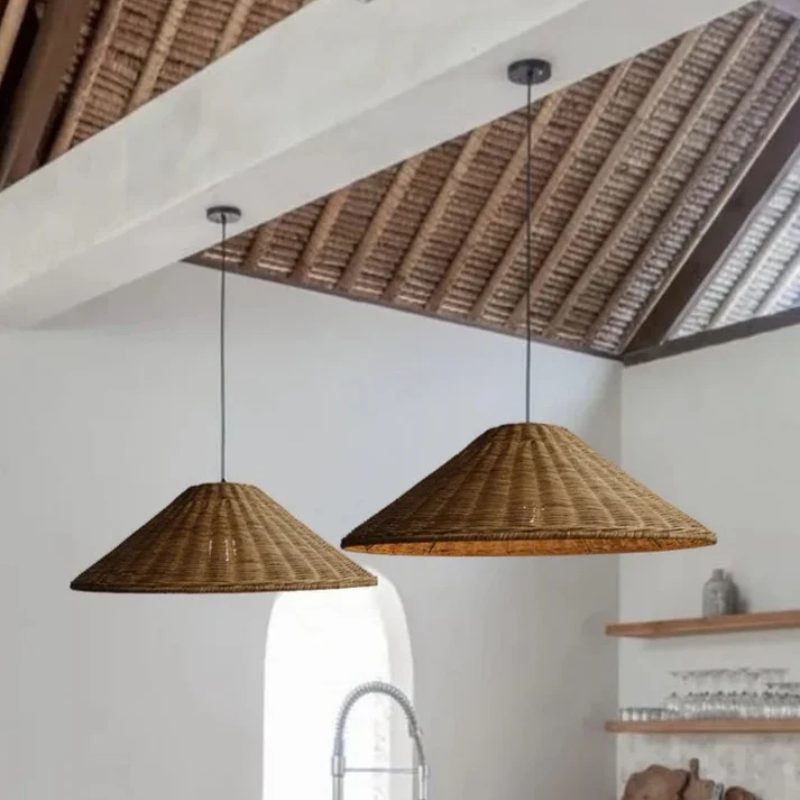 Scandinavian LED Pendant Lamp Made of Bamboo