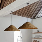 Scandinavian LED Pendant Lamp Made of Bamboo