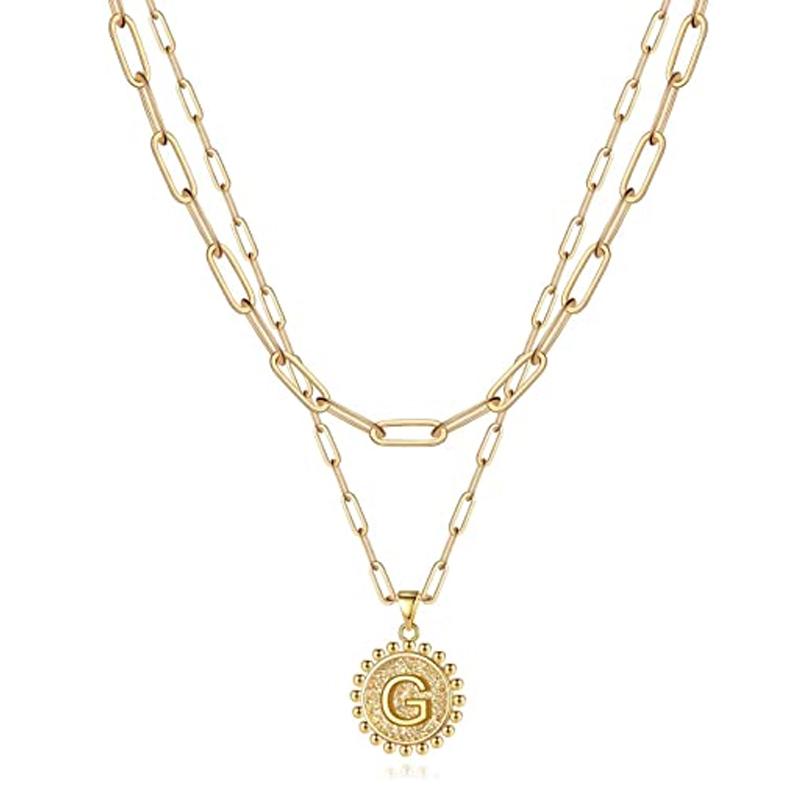 Golden Initial Necklaces for Women