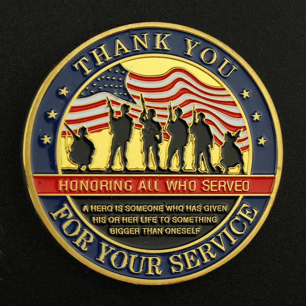 Veterans Day Coin Set Gold Silver Plated Military Challenge Coins Gift