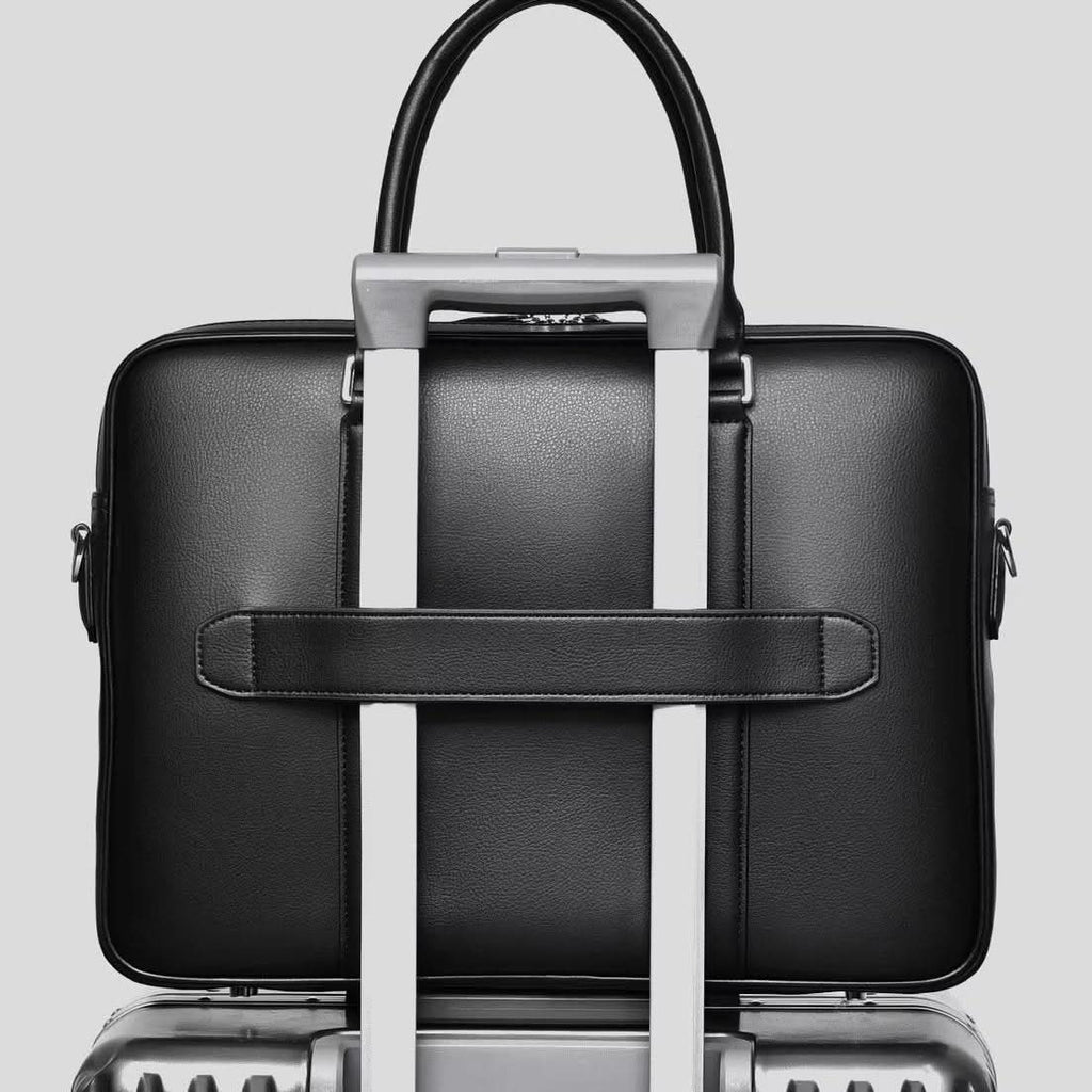 Manhattan Leather Business Laptop Briefcase Crossbody Handbag