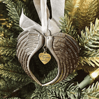 Christmas Tree Memorial Ornaments Angel Wings Bell Pendant Hanging Decoration